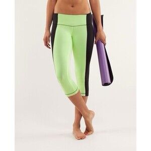 Lululemon Wunder Under Crop Leggings Bonded Stripe Size 4 Cropped Yoga Leggings